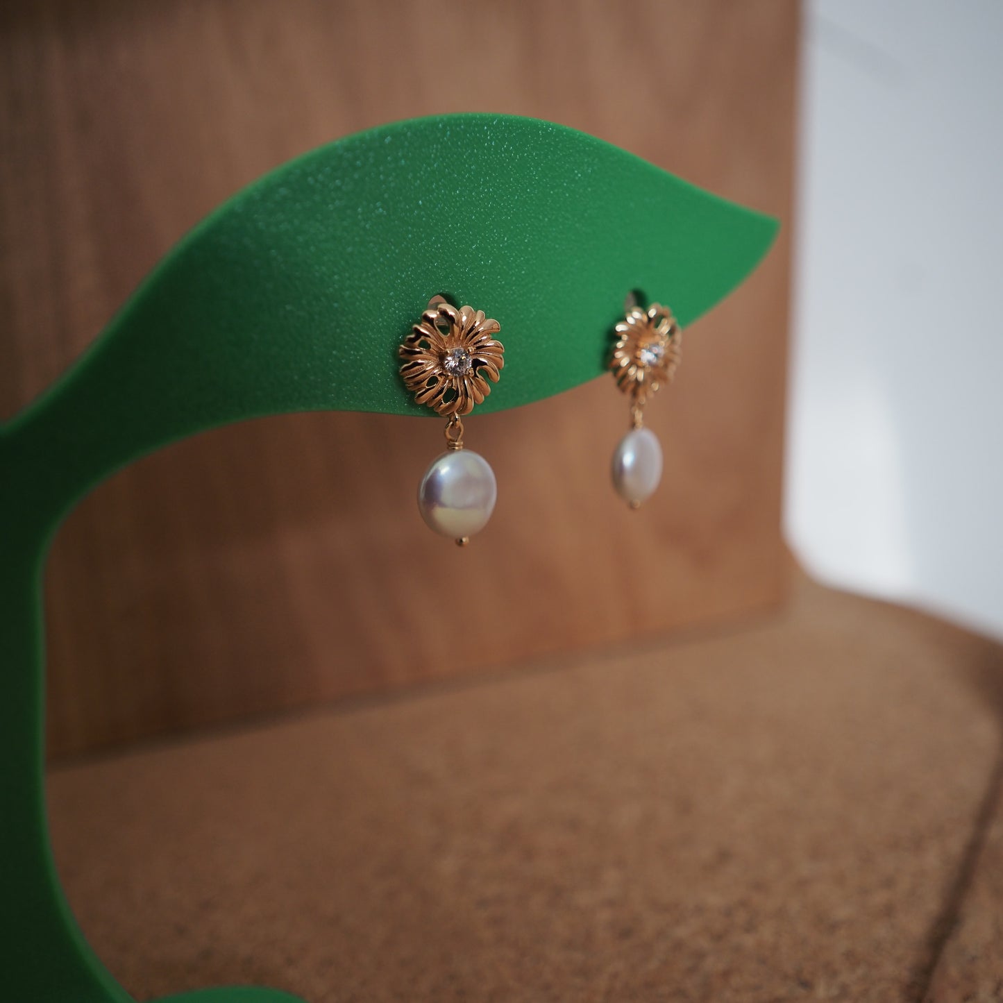 Natural Baroque Pearl Drop Earrings in Sterling Silver Gold Plated