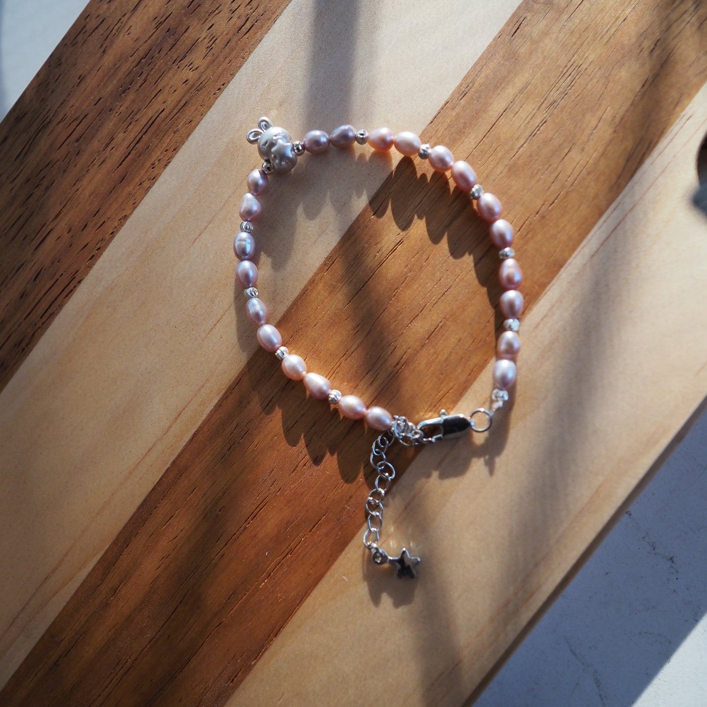 Natural Freshwater Pearl with S925 Rabbit Charm Bracelet Zennara