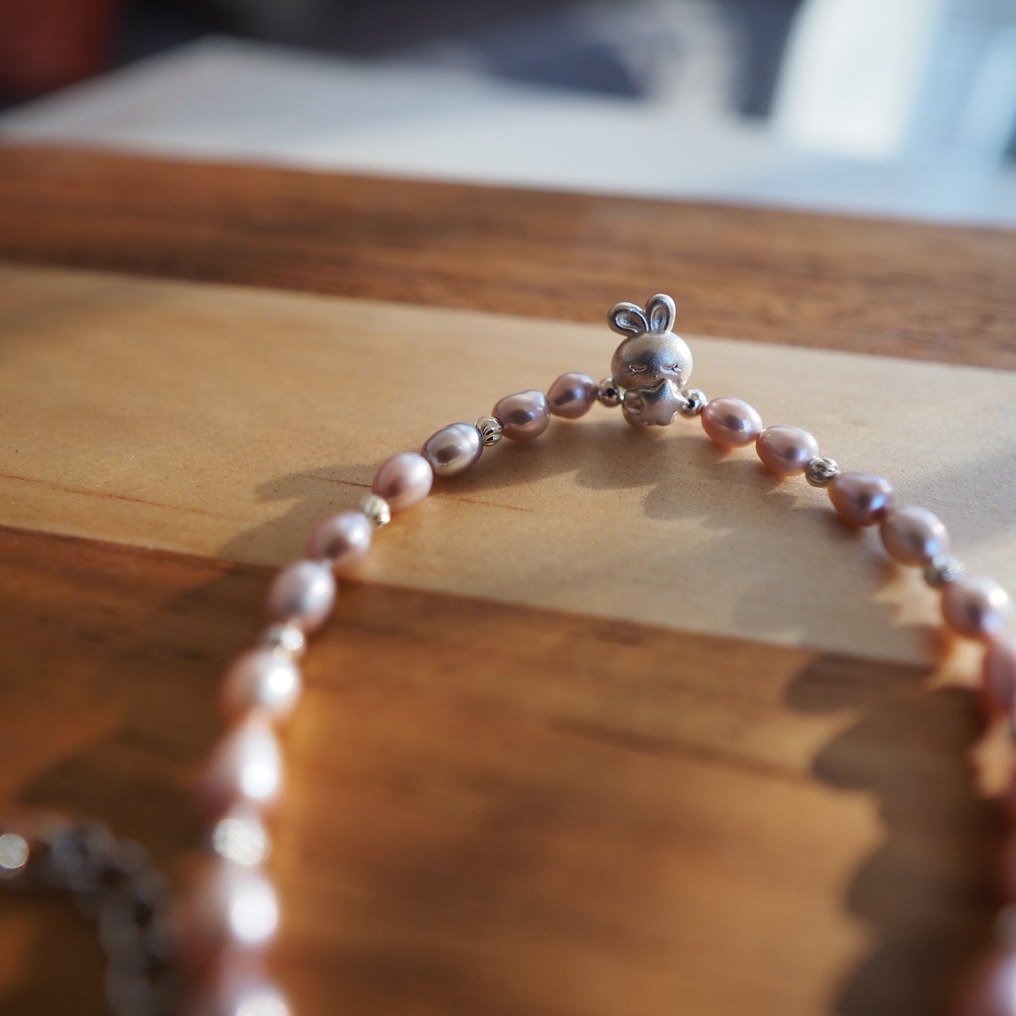 Natural Freshwater Pearl with S925 Rabbit Charm Bracelet Zennara