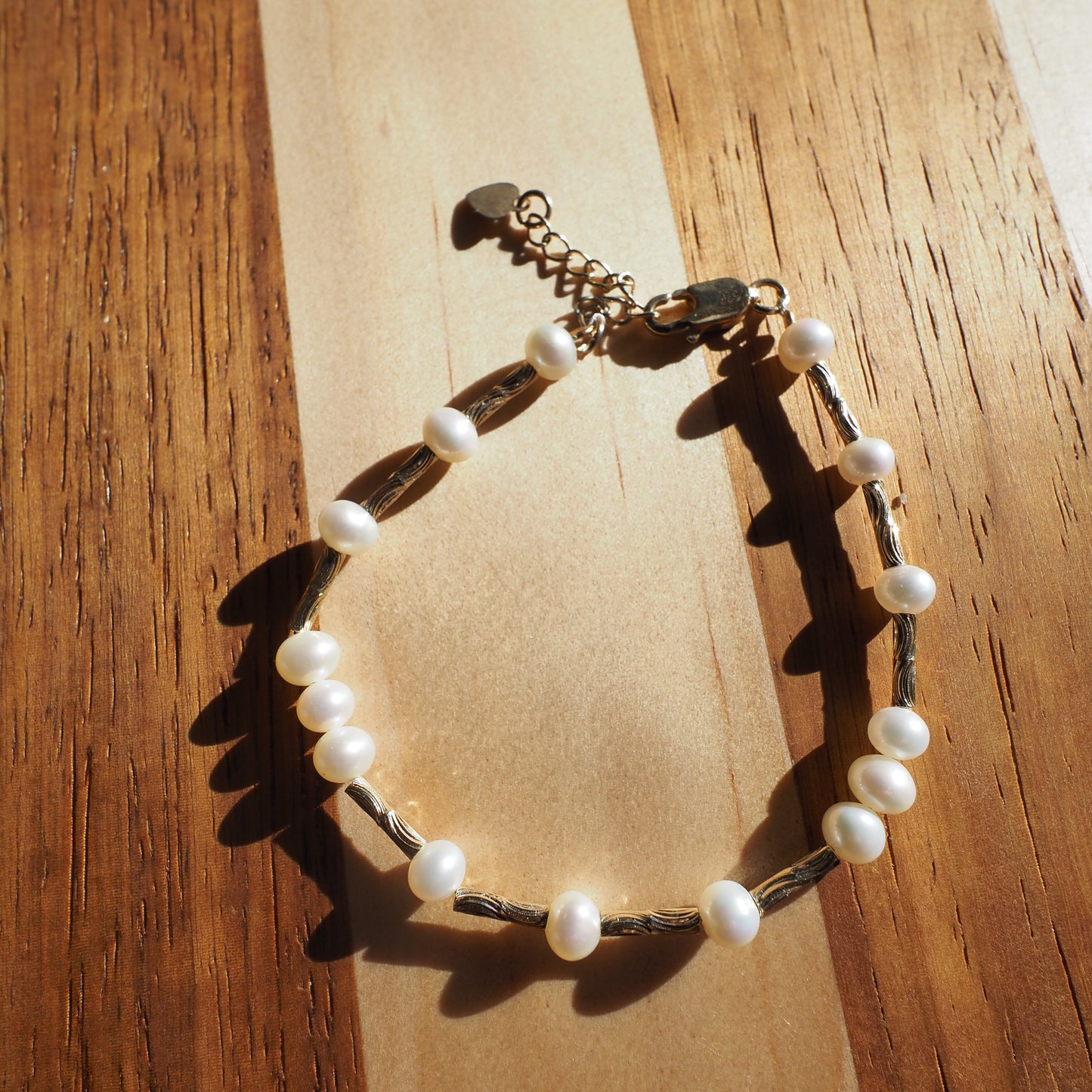 Natural Freshwater Pearls Bracelet, Gold Plated Zennara