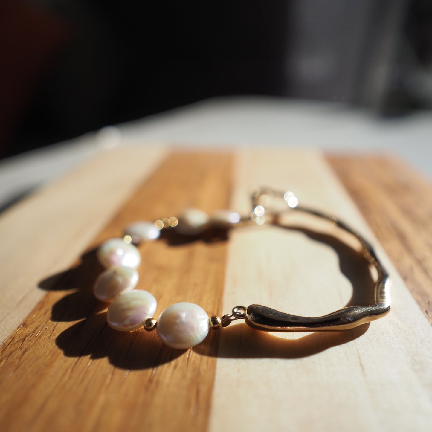 Natural Freshwater Pearls Bracelet, Gold Plated Zennara