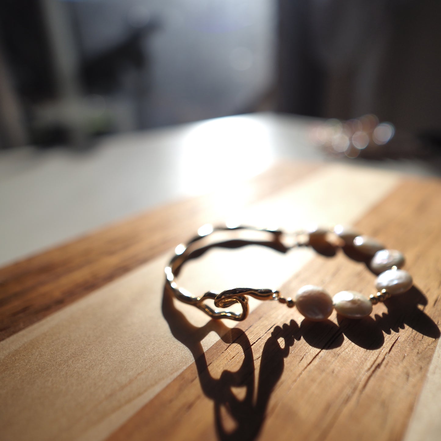 Natural Freshwater Pearls Bracelet, Gold Plated Zennara