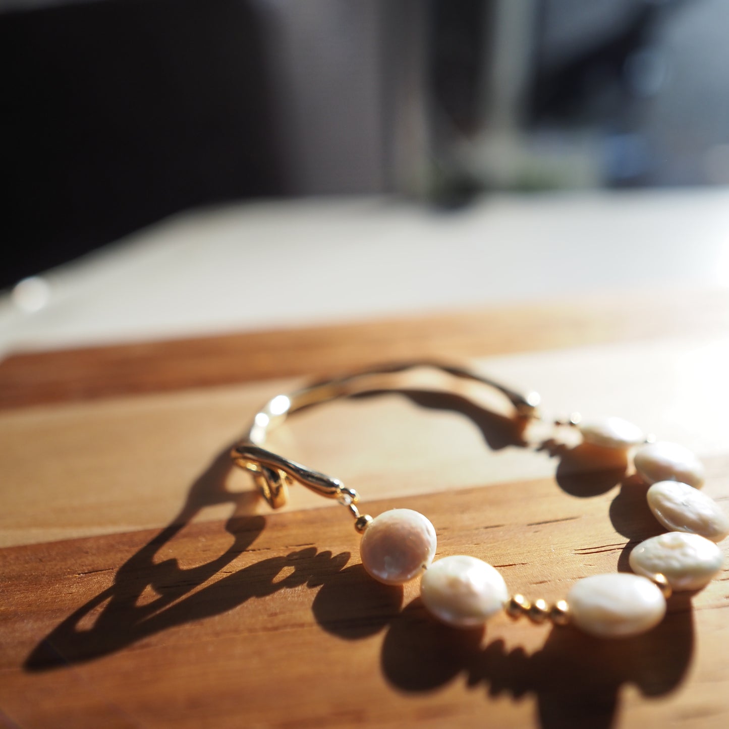 Natural Freshwater Pearls Bracelet, Gold Plated Zennara