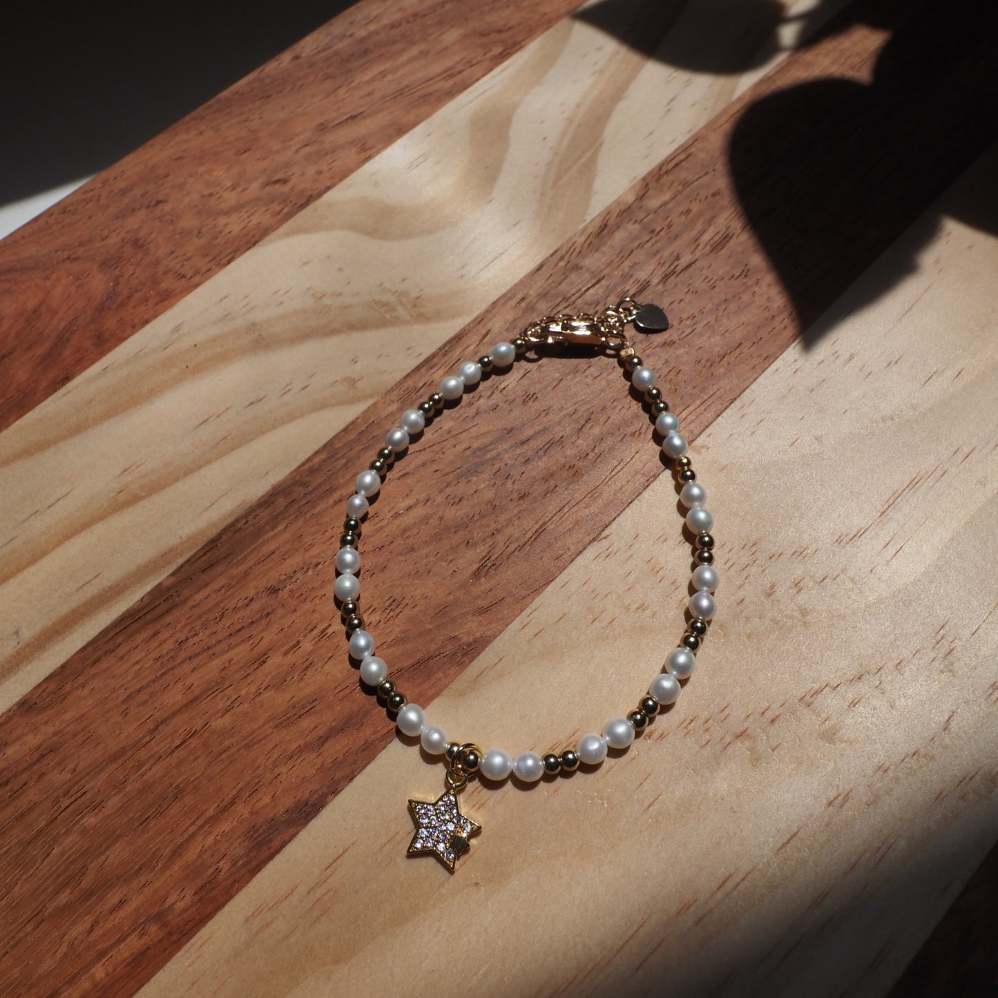 Natural Freshwater Pearls Bracelet, 14K Gold Plated