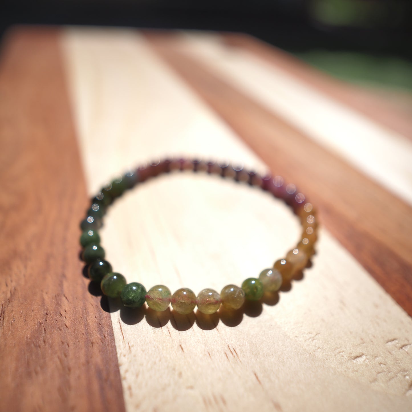 Natural High Quality Rainbow Color Tourmaline Bracelet 5mm