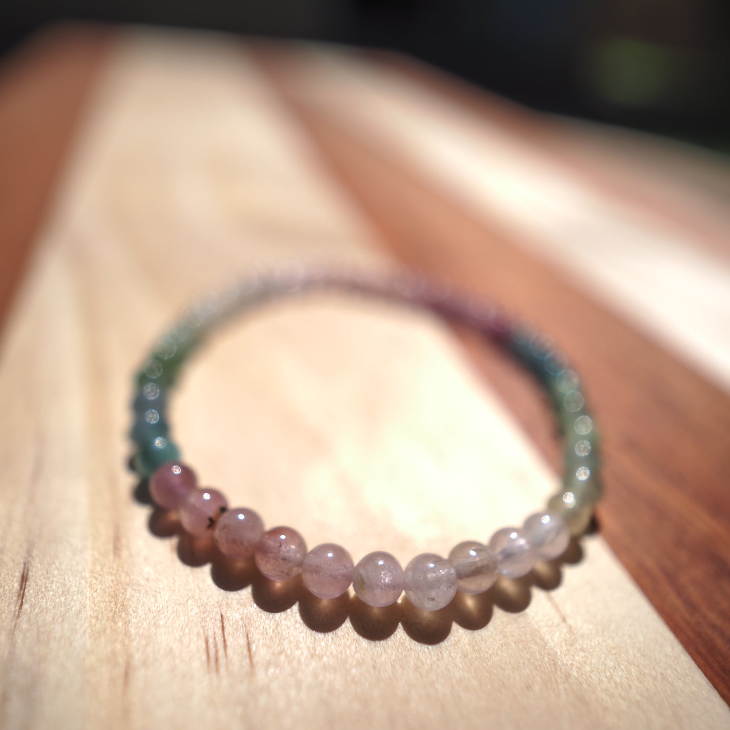 Natural High Quality Rainbow Color Tourmaline Bracelet 4mm