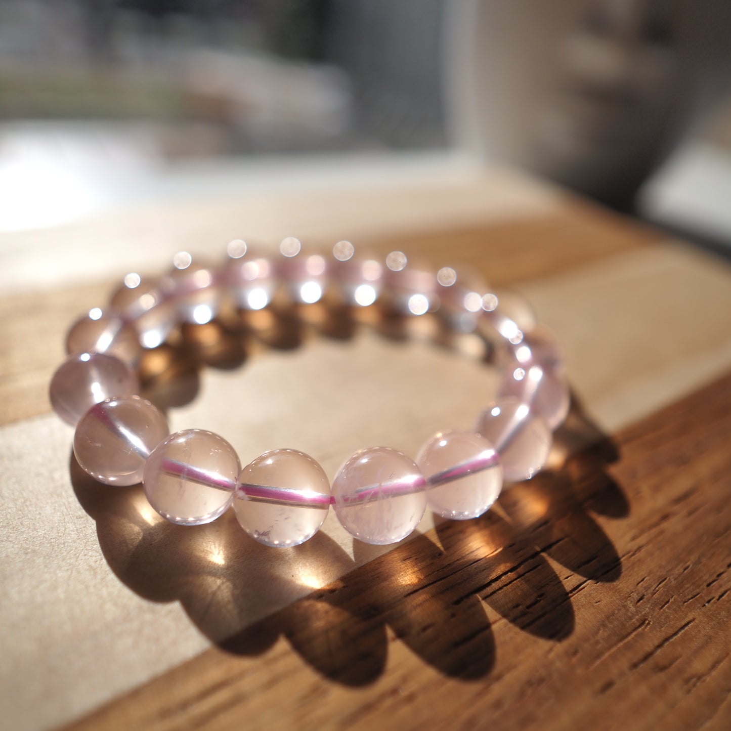 Natural Rose Quartz Crystal Bracelet 10mm