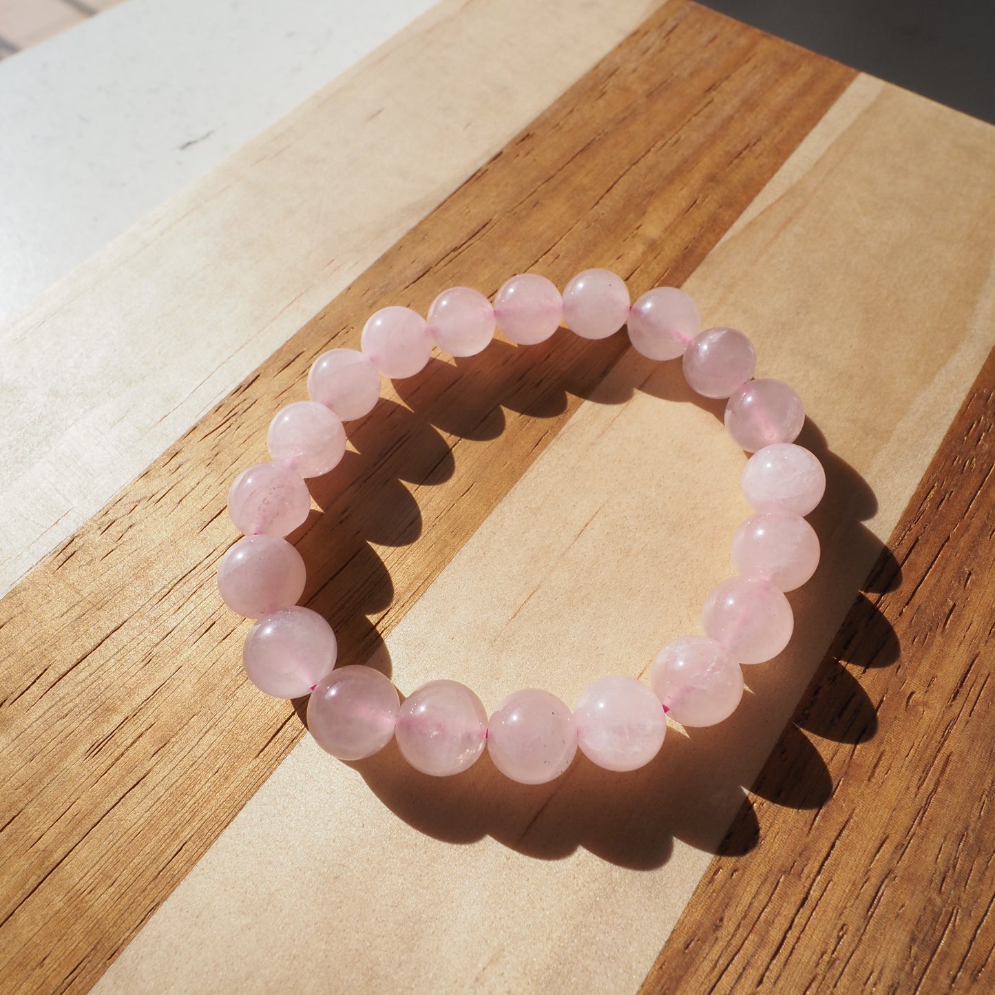 Natural Rose Quartz Crystal Bracelet 9mm