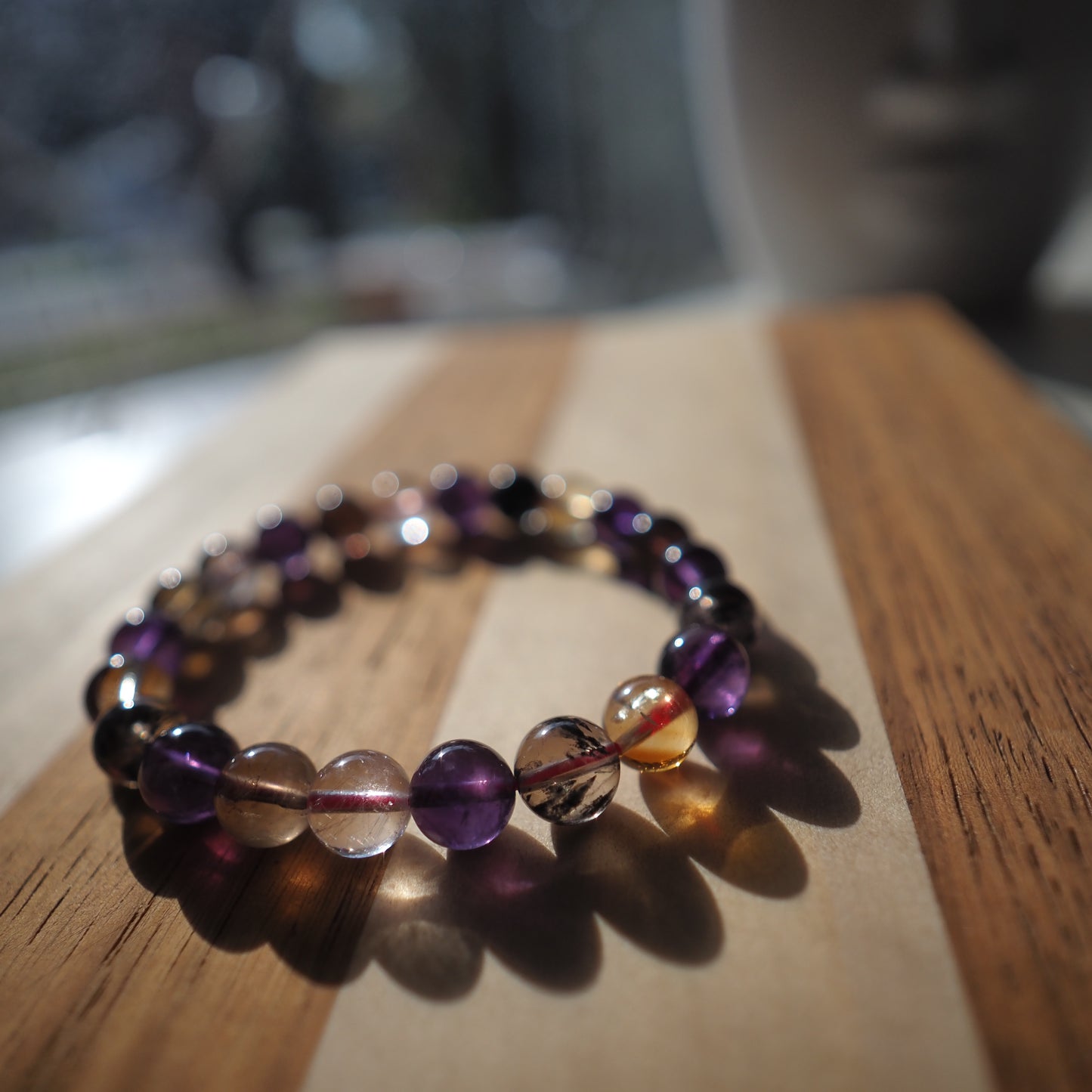 Natural Auralite 23 Cacoxenite Beads Bracelet 8mm