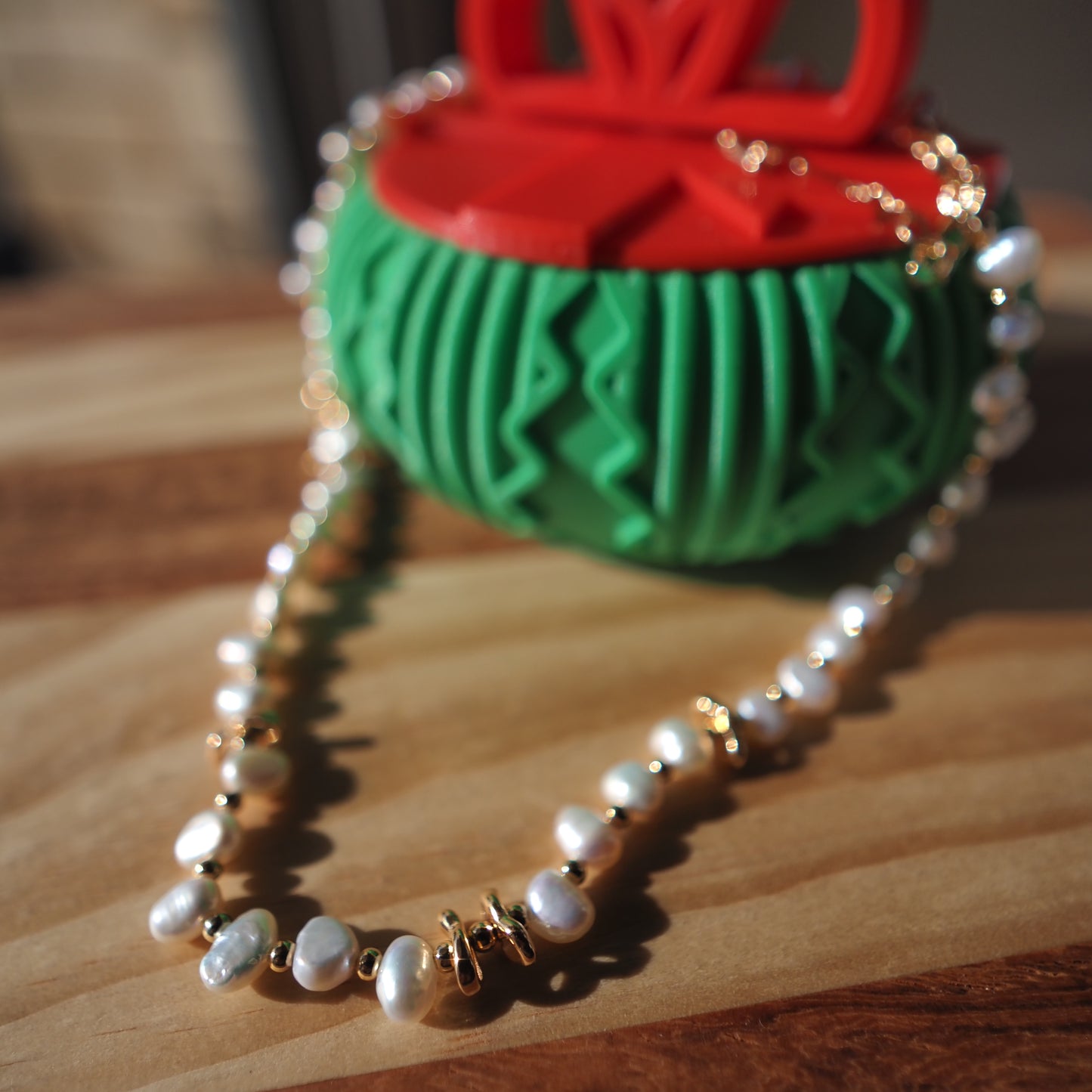 Sterling Silver Freshwater Pearl Necklace, Gold Plated