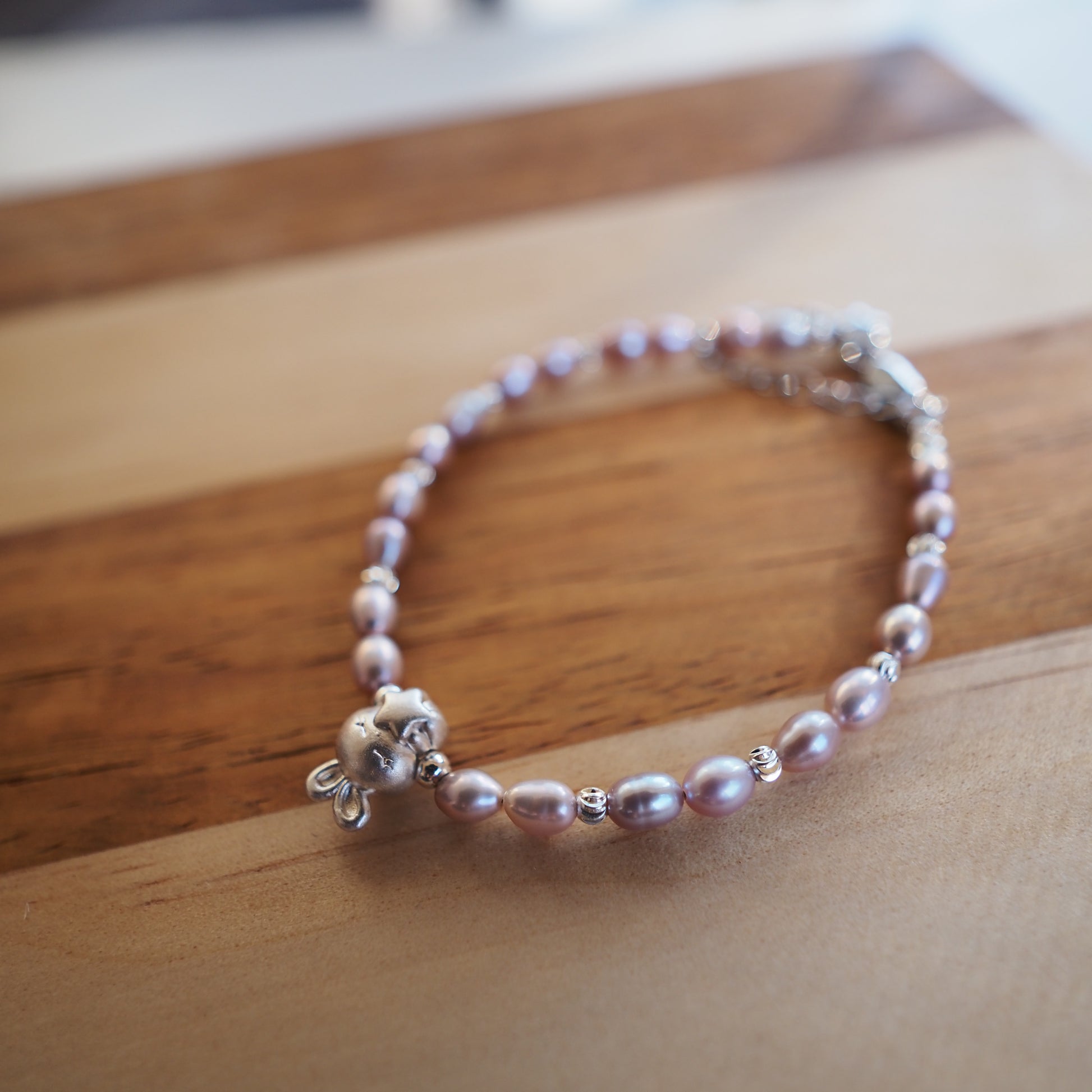 Natural Freshwater Pearl with S925 Rabbit Charm Bracelet Zennara