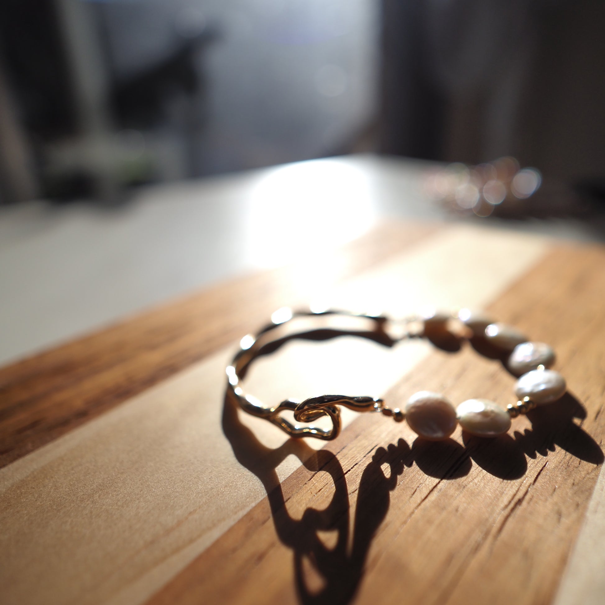 Natural Freshwater Pearls Bracelet, Gold Plated Zennara