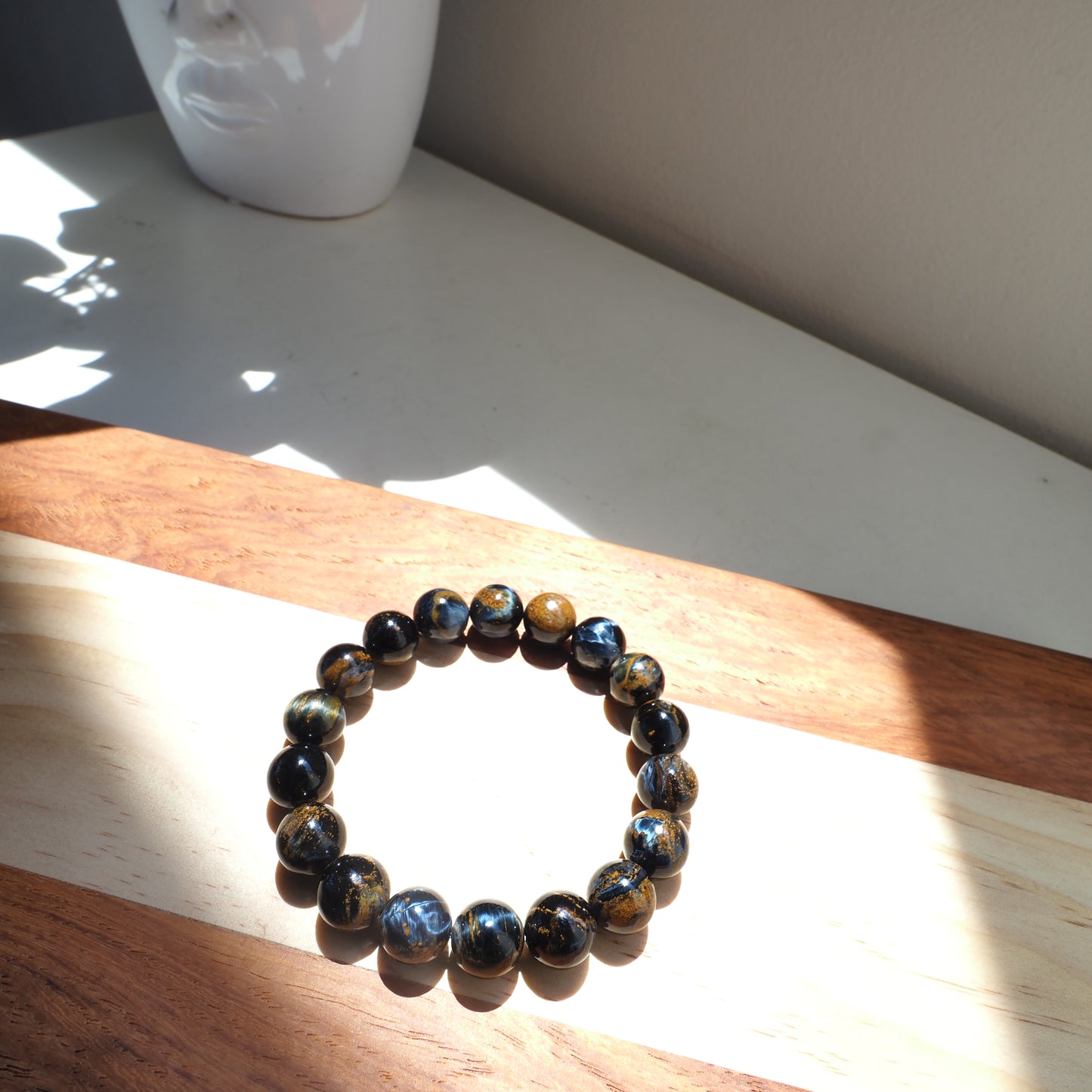 Natural Genuine Blue Brown Pietersite Beads Bracelet 11mm
