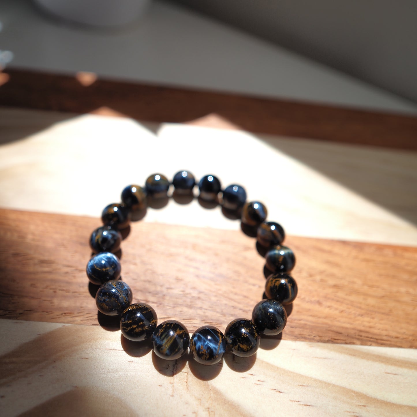 Natural Genuine Blue Brown Pietersite Beads Bracelet 11mm