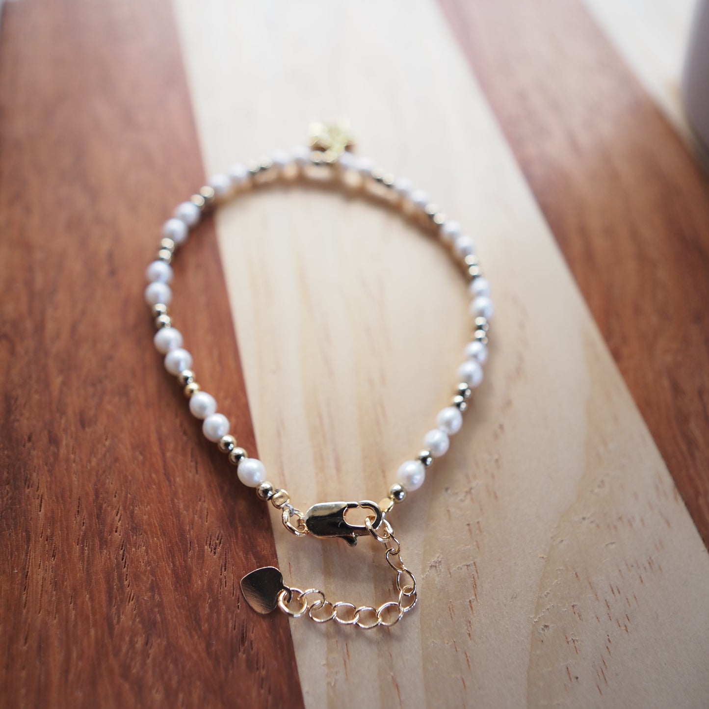 Natural Freshwater Pearls Bracelet, 14K Gold Plated