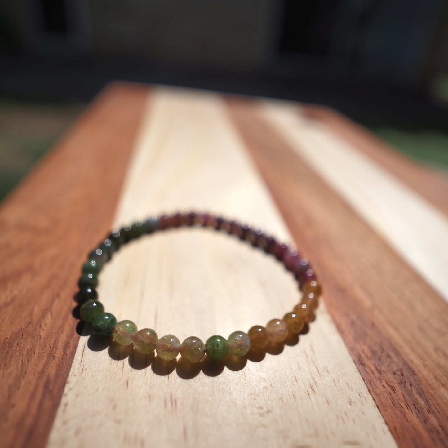 Natural High Quality Rainbow Color Tourmaline Bracelet 5mm