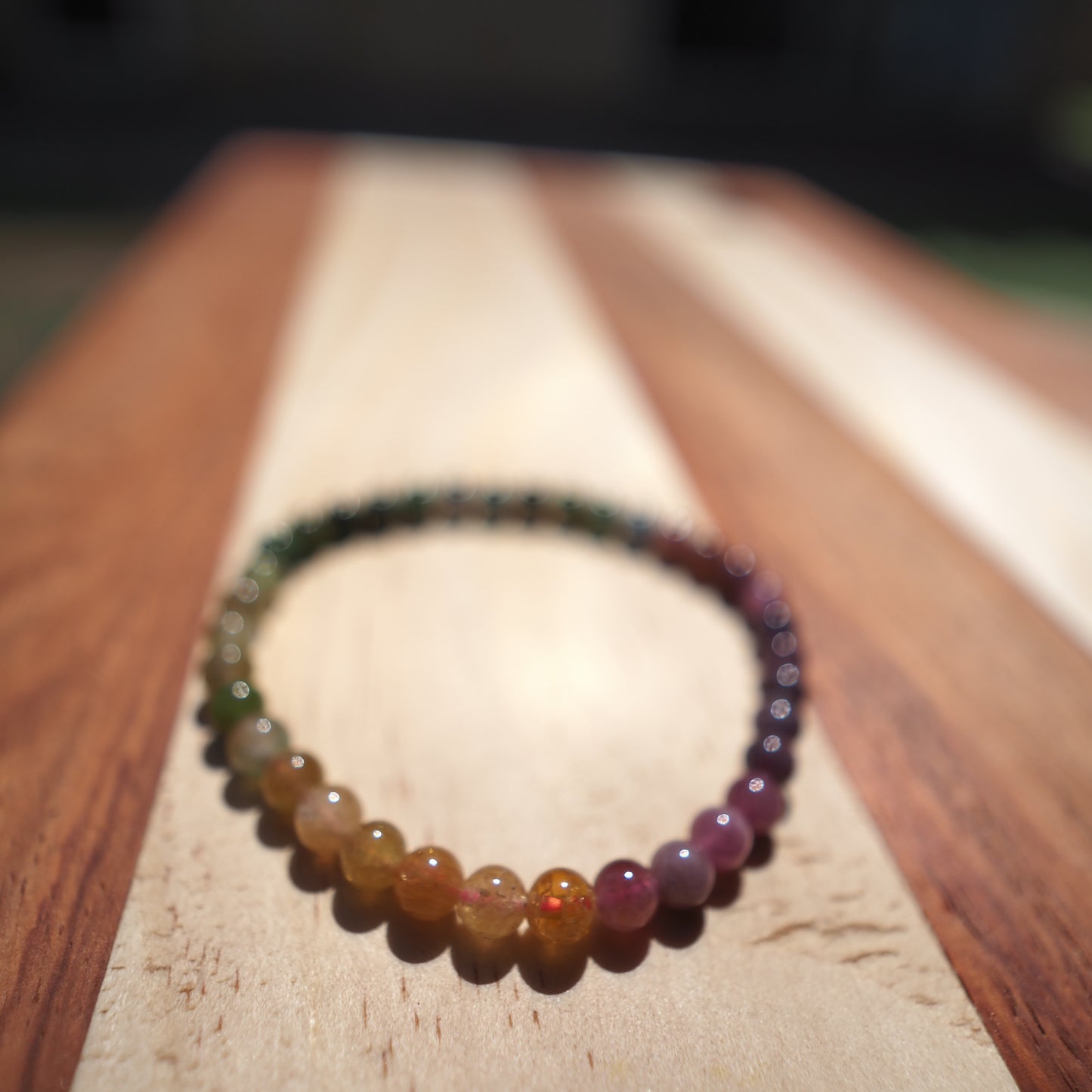Natural High Quality Rainbow Color Tourmaline Bracelet 5mm
