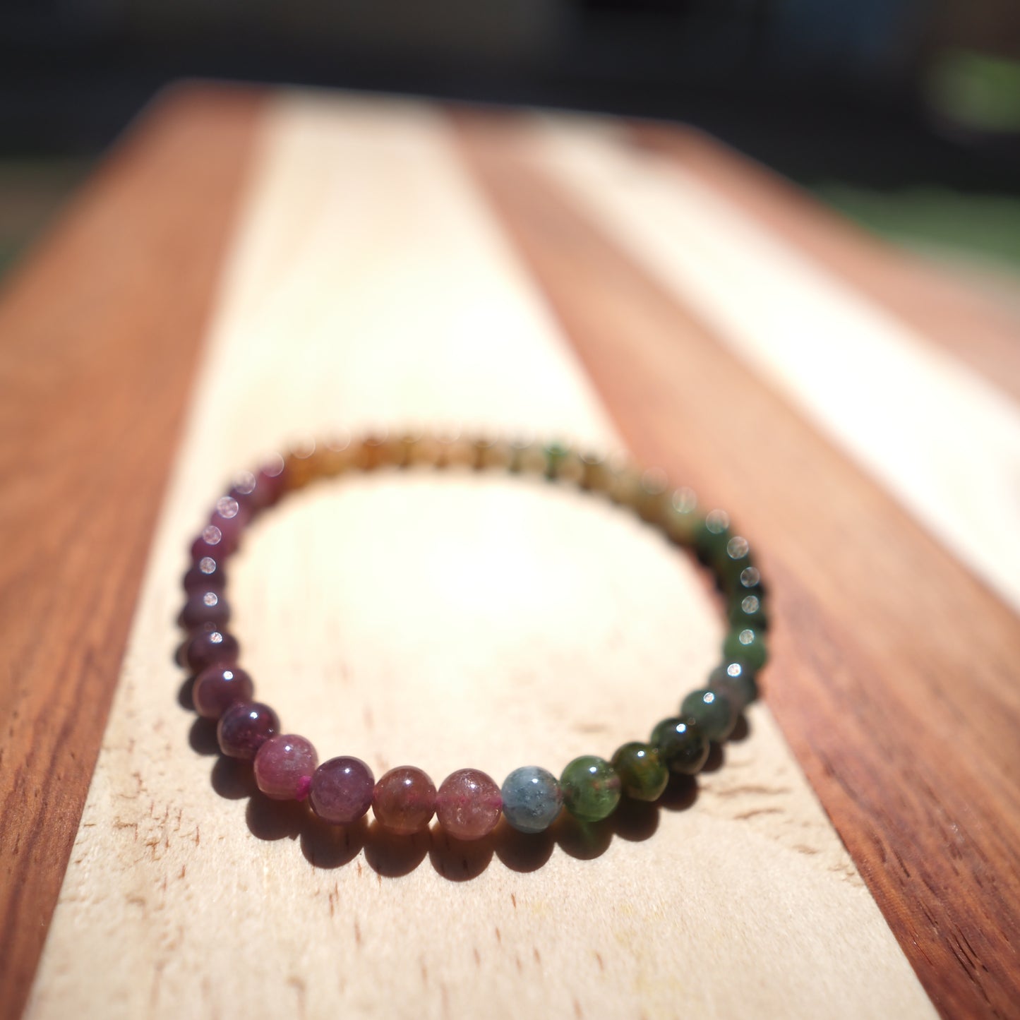 Natural High Quality Rainbow Color Tourmaline Bracelet 5mm