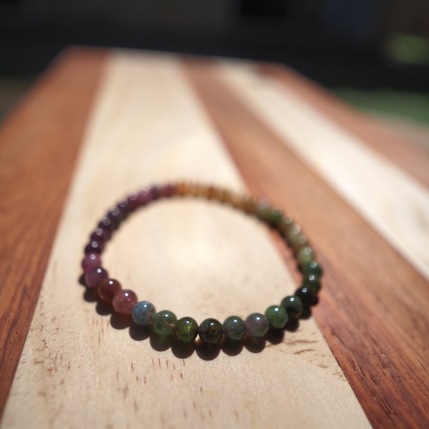 Natural High Quality Rainbow Color Tourmaline Bracelet 5mm