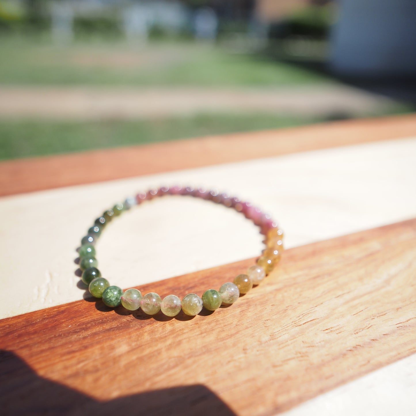 Natural High Quality Rainbow Color Tourmaline Bracelet 5mm