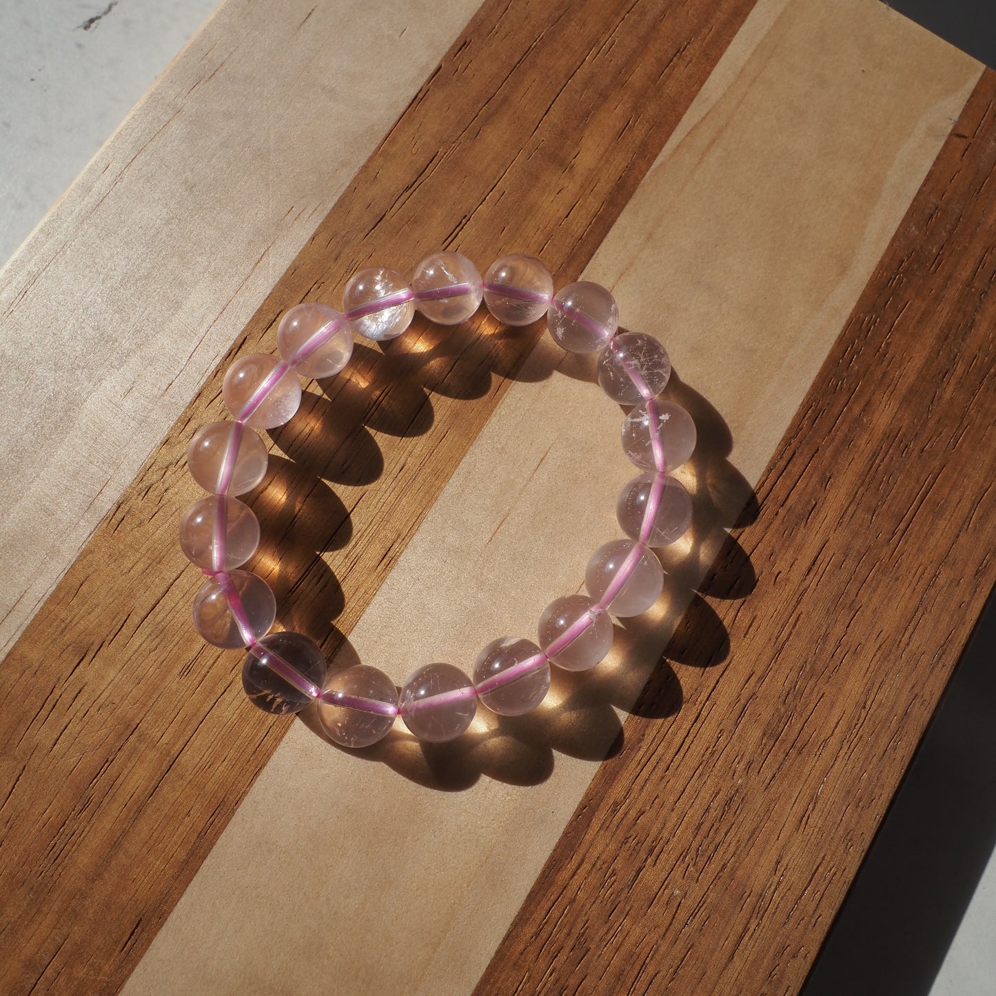 Natural Rose Quartz Crystal Bracelet 10mm