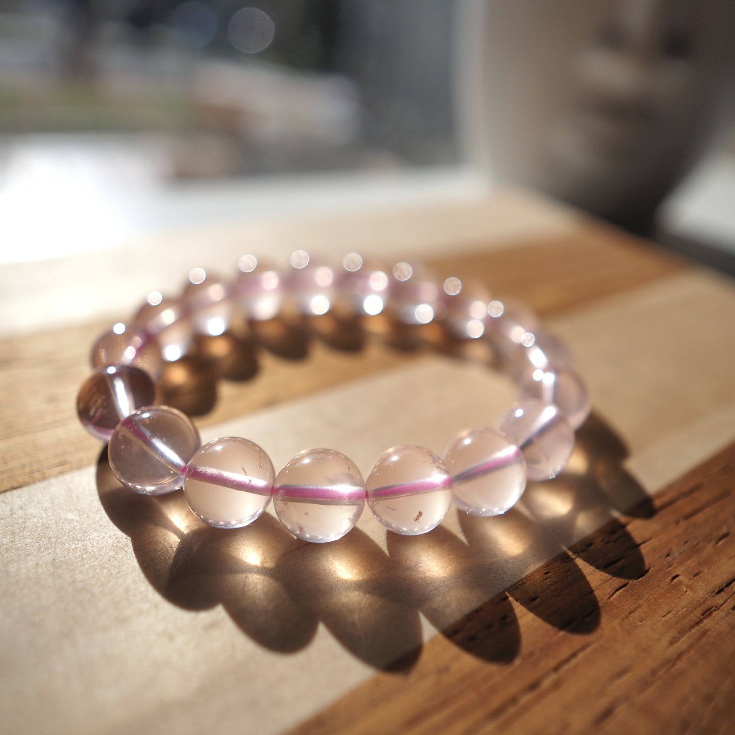 Natural Rose Quartz Crystal Bracelet 10mm