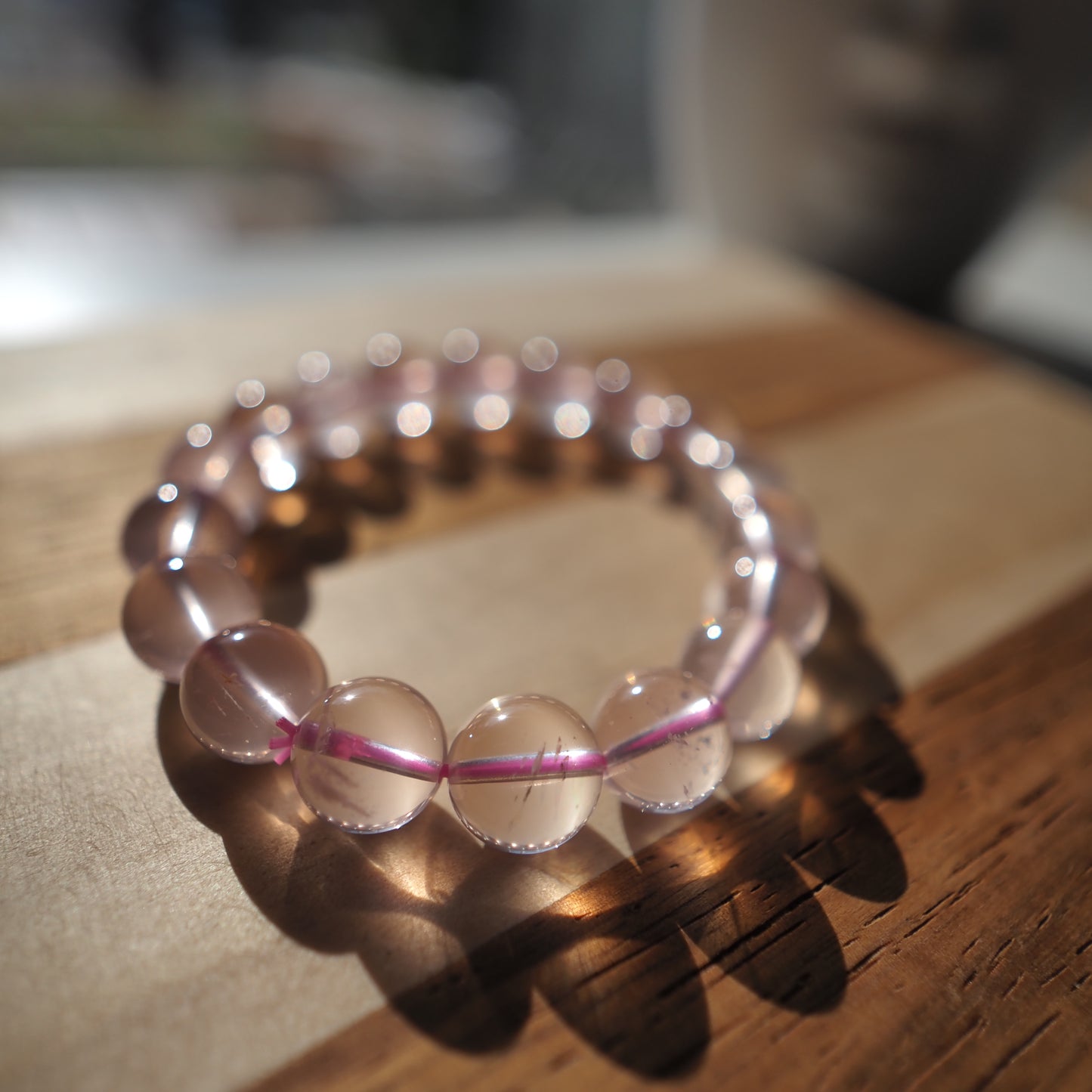 Natural Rose Quartz Crystal Bracelet 10mm