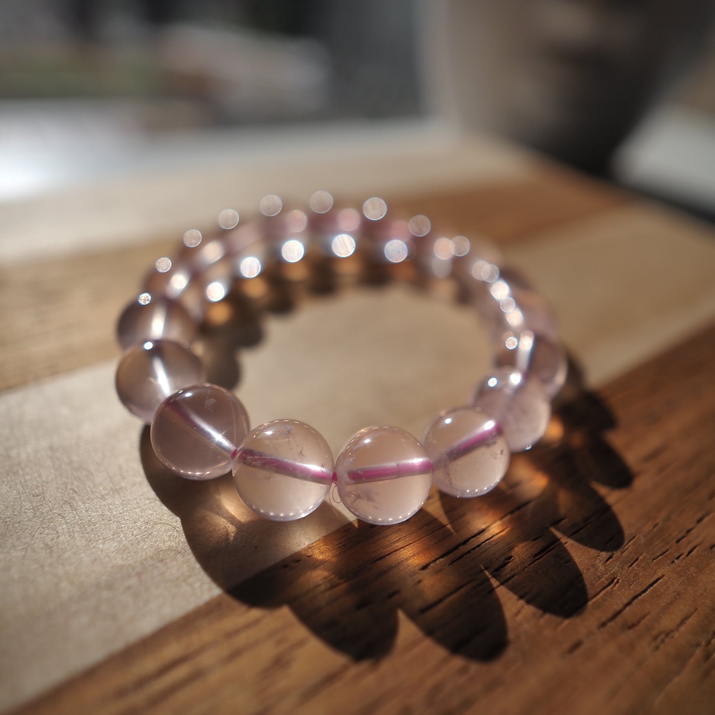 Natural Rose Quartz Crystal Bracelet 10mm