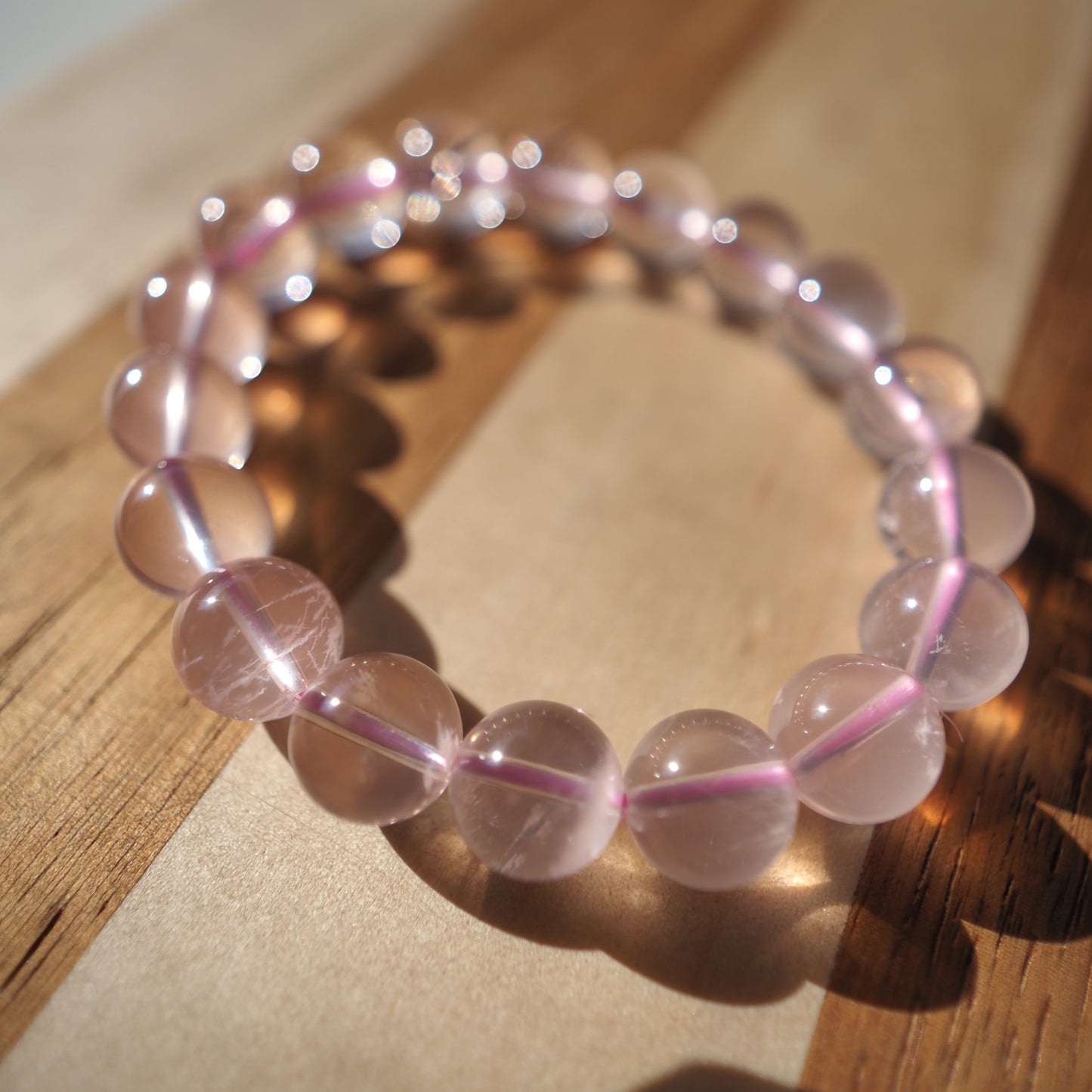 Natural Rose Quartz Crystal Bracelet 10mm