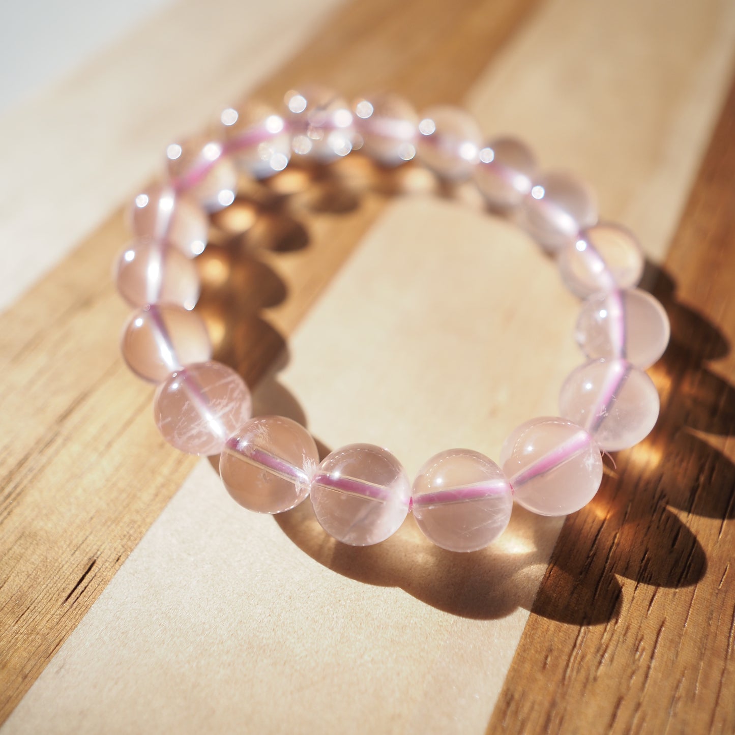 Natural Rose Quartz Crystal Bracelet 10mm