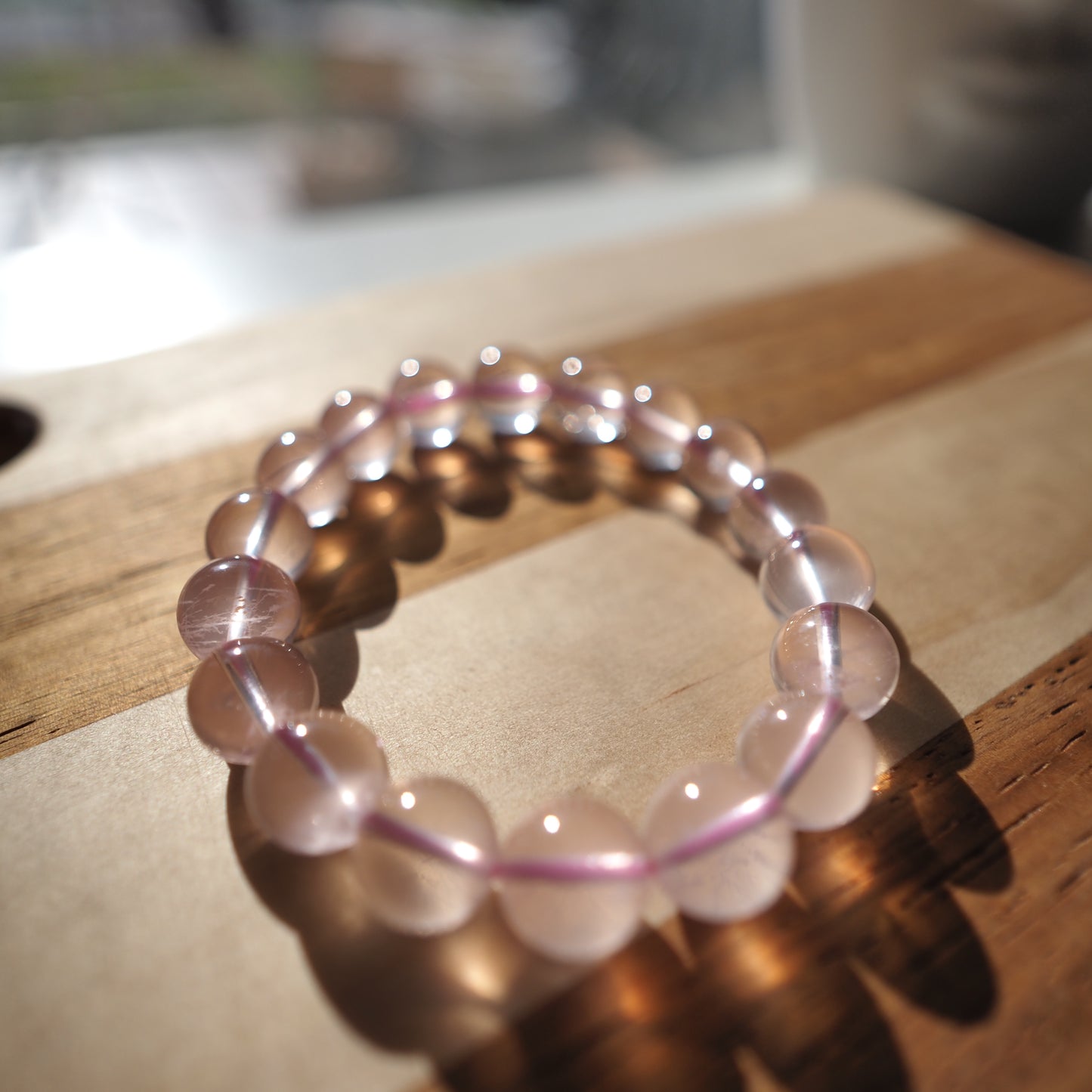 Natural Rose Quartz Crystal Bracelet 10mm