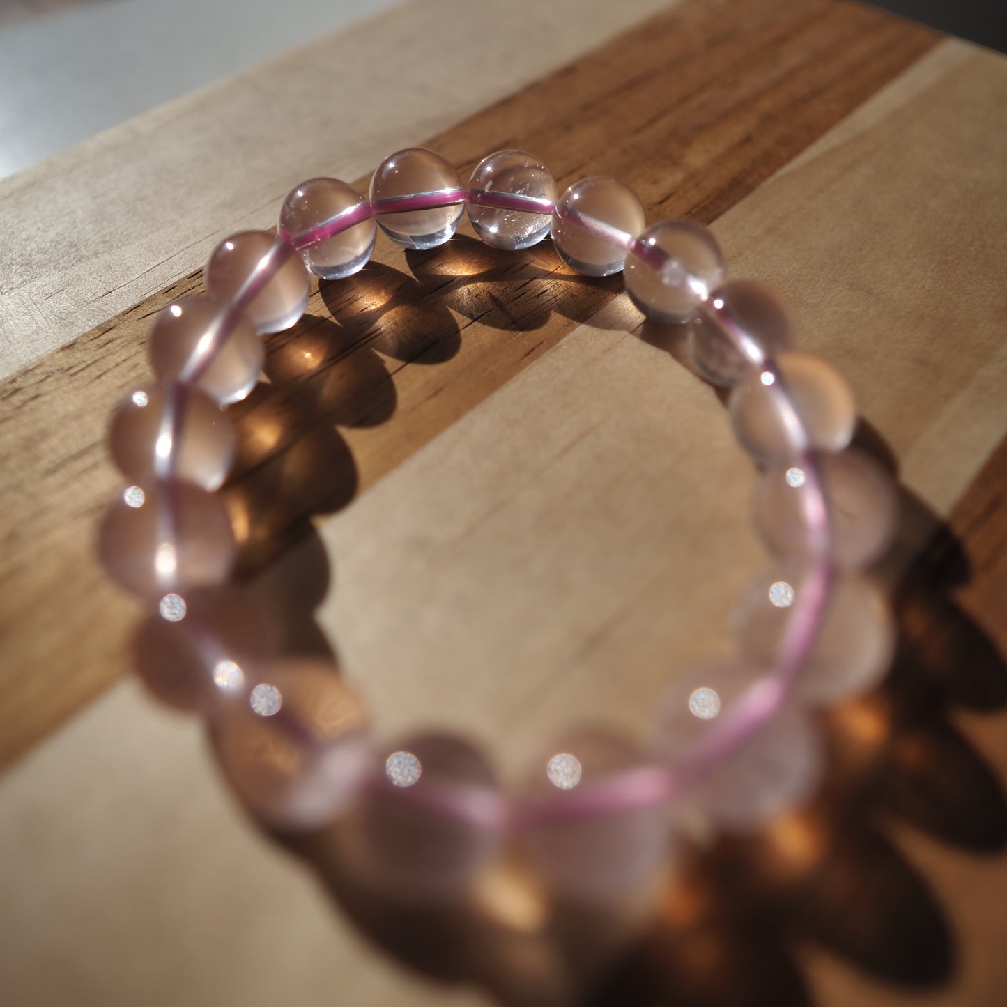 Natural Rose Quartz Crystal Bracelet 10mm