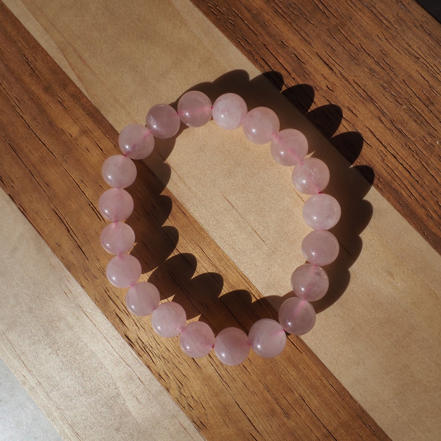 Natural Rose Quartz Crystal Bracelet 9mm