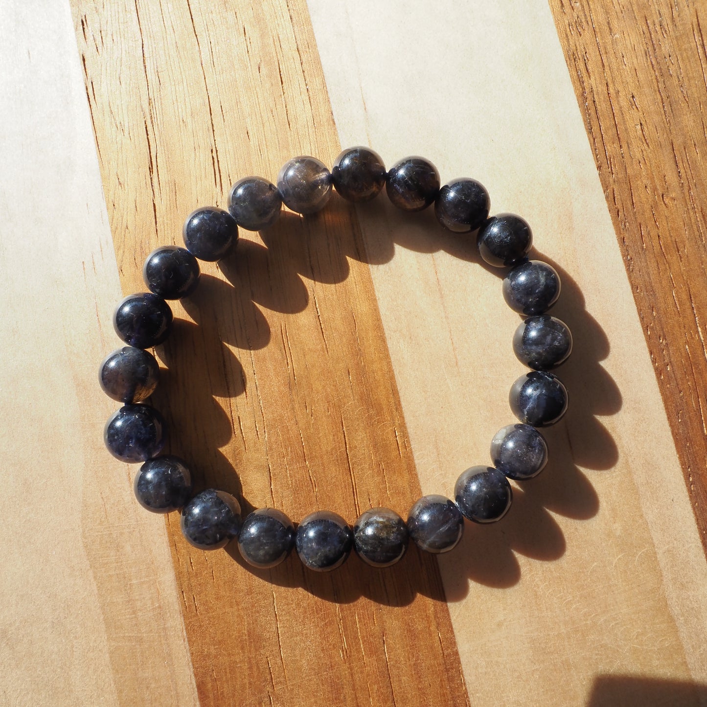 Natural Genuine Cordierite Beads Bracelet 8mm