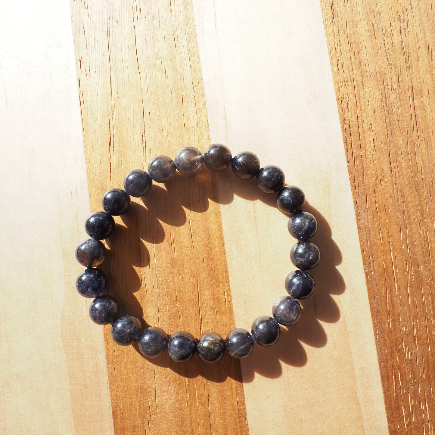 Natural Genuine Cordierite Beads Bracelet 8mm