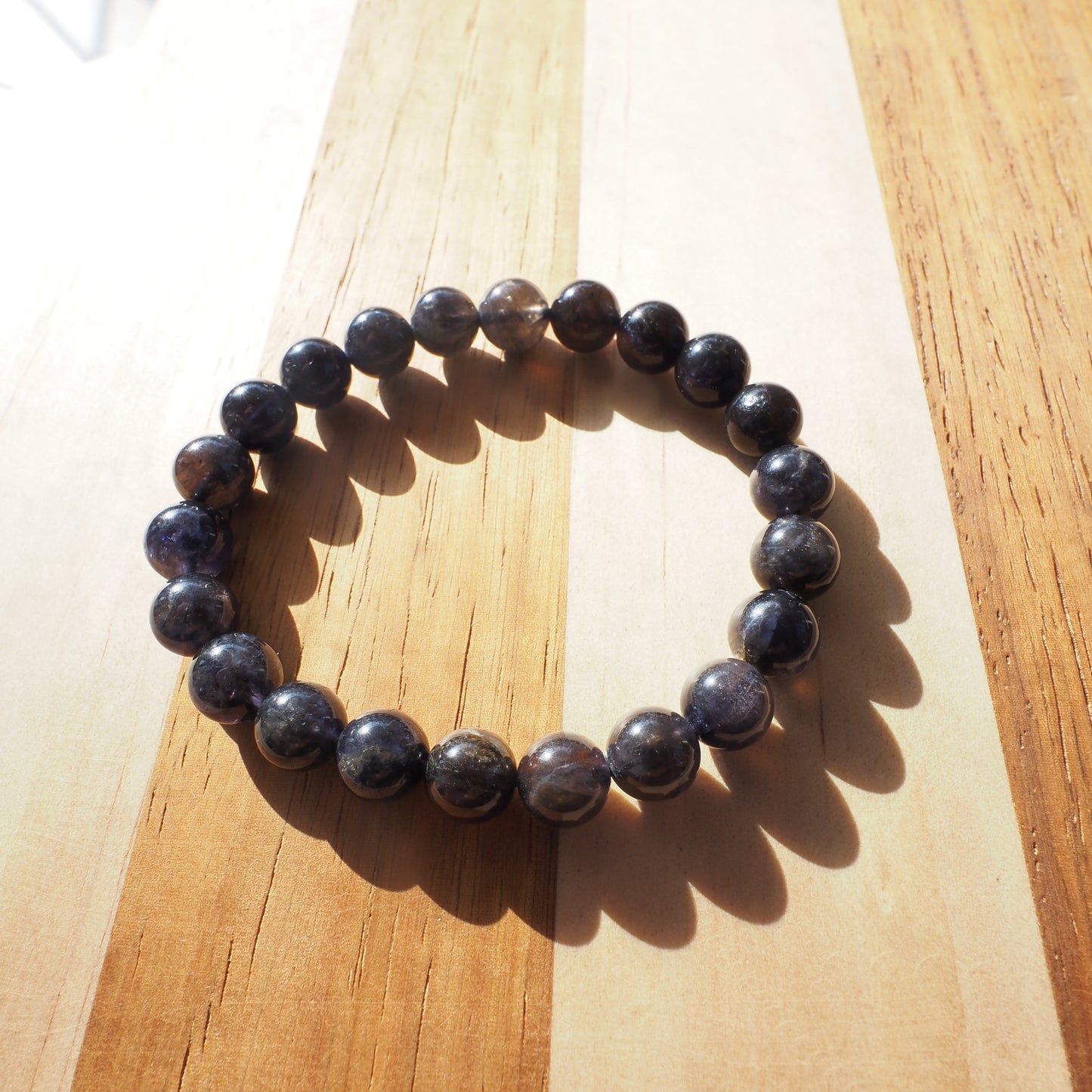 Natural Genuine Cordierite Beads Bracelet 8mm