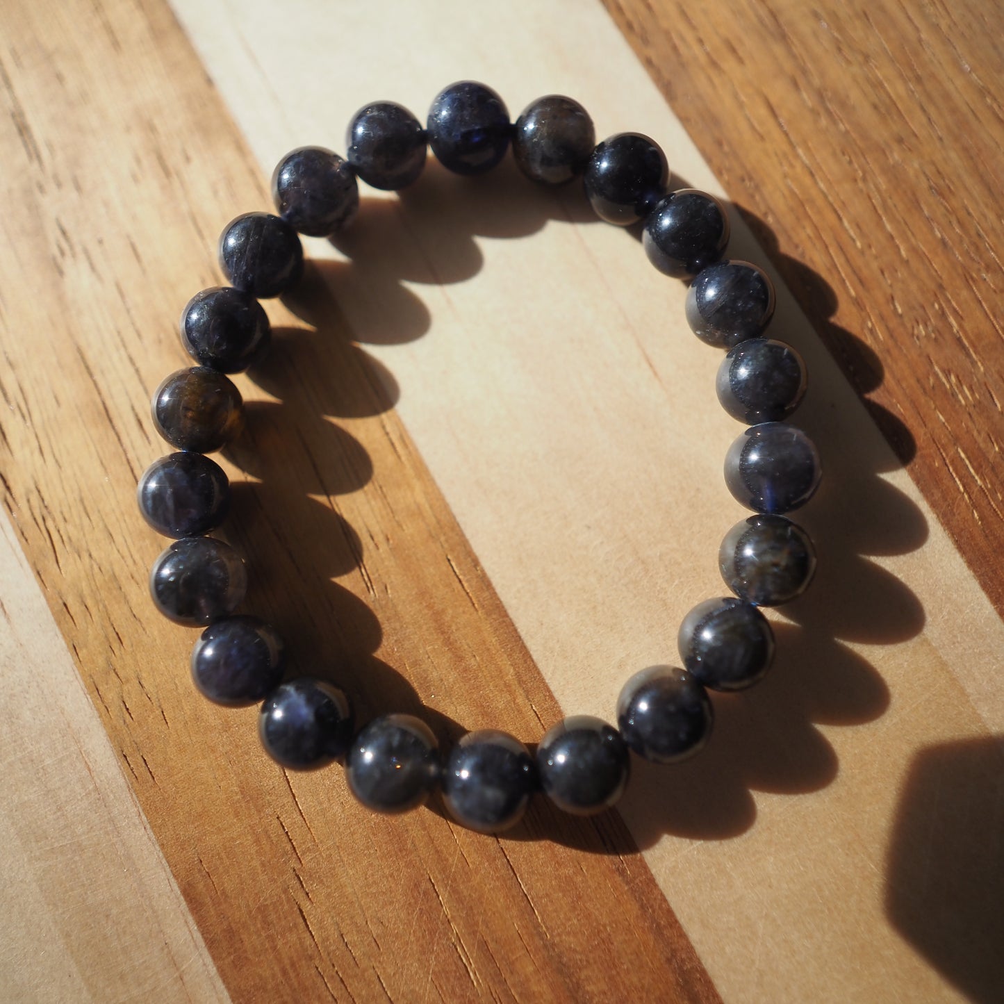 Natural Genuine Cordierite Beads Bracelet 8mm