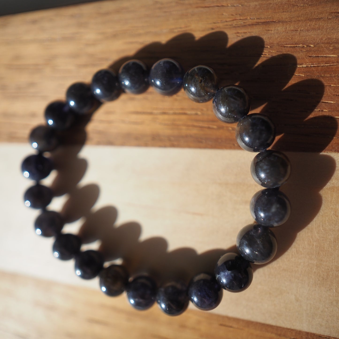 Natural Genuine Cordierite Beads Bracelet 8mm