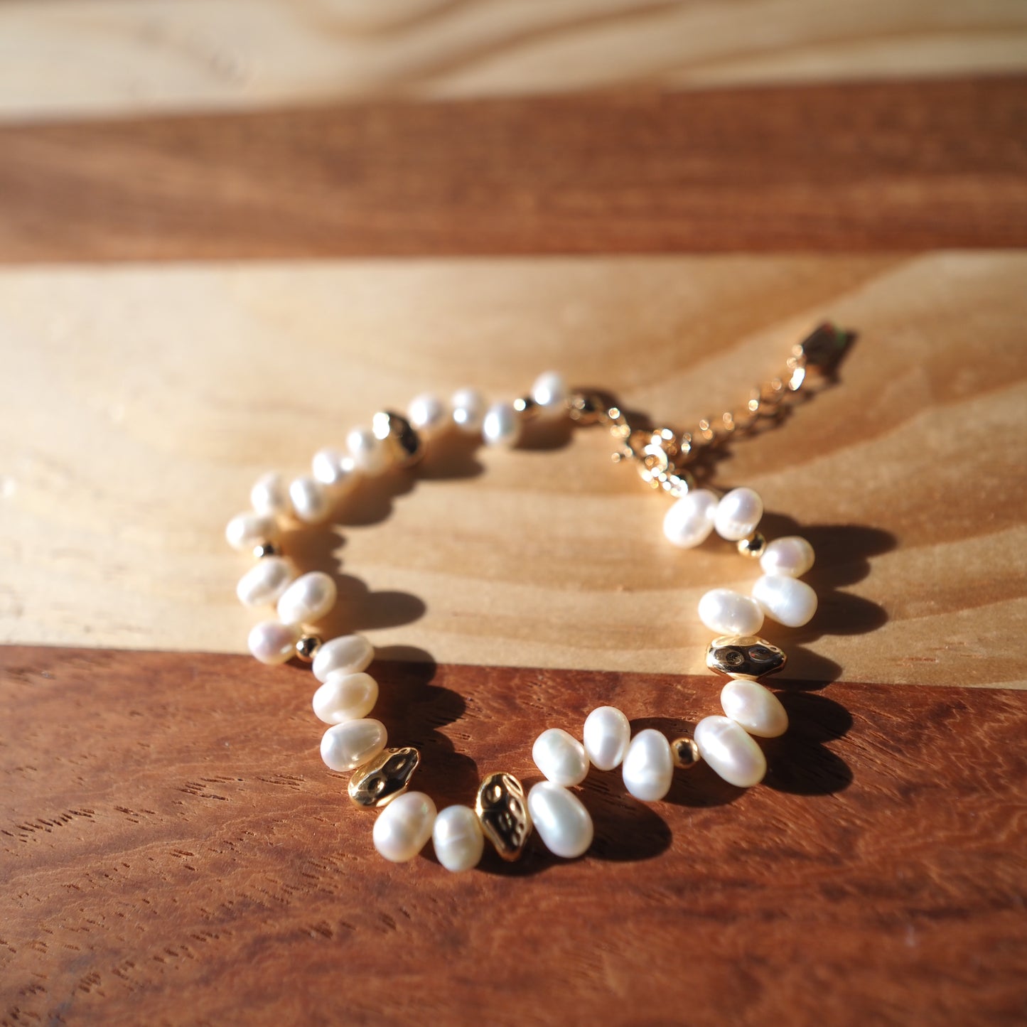 Sterling Silver Freshwater Pearl Bracelet, Gold Plated