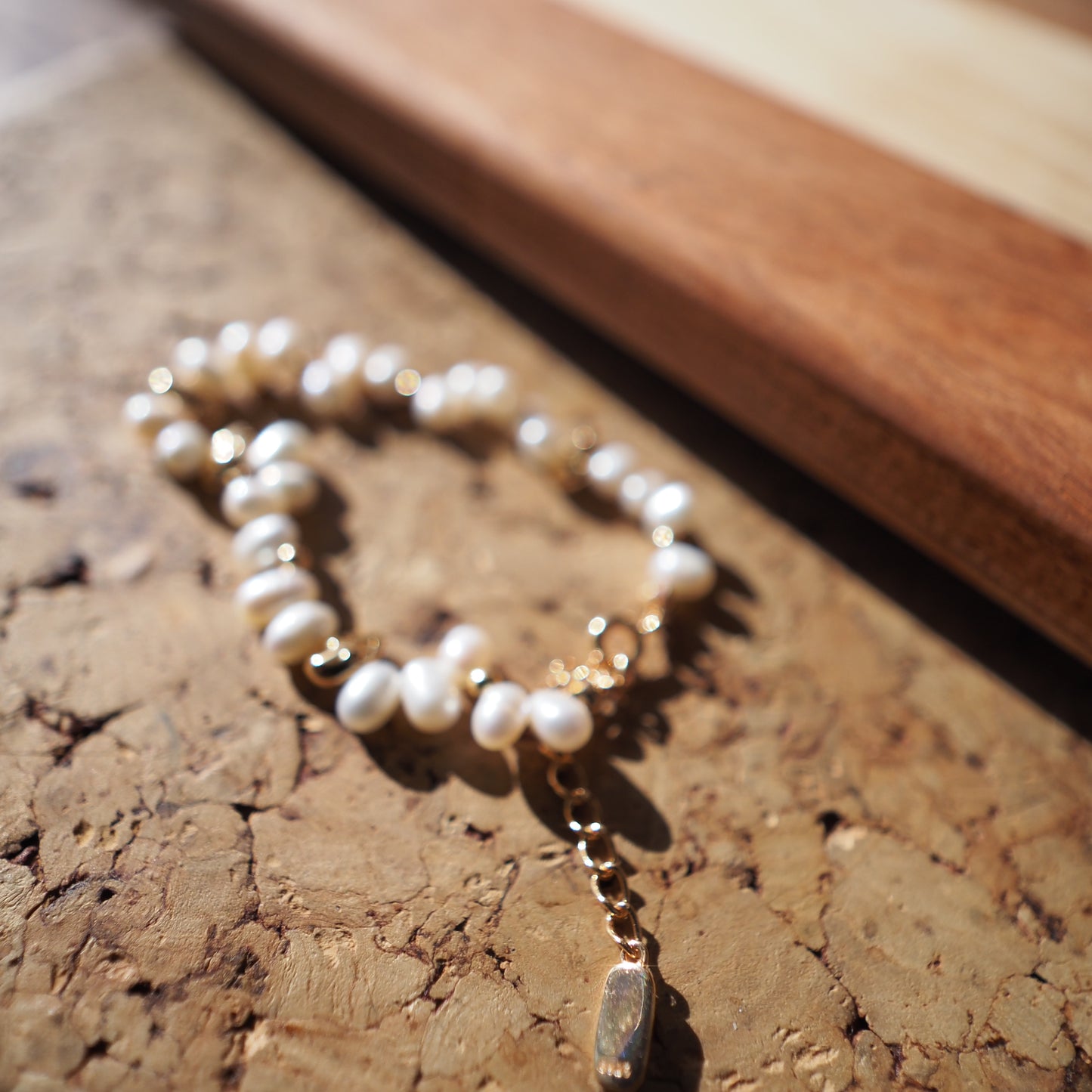 Sterling Silver Freshwater Pearl Bracelet, Gold Plated